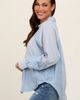 PinkBlush PinkBlush Blue Striped Colorblock Button Up Top - 3