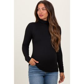PinkBlush PinkBlush Brushed Knit Basic Turtleneck Top
