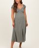 PinkBlush PinkBlush Button Accent Front Slit Midi Dress - 1