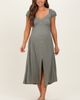 PinkBlush PinkBlush Button Accent Front Slit Midi Dress - 2