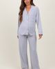 PinkBlush PinkBlush Button Down Top Wide Leg Pant Pajama Set - 2