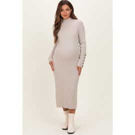 PinkBlush PinkBlush Button Sleeve Sweater Midi Dress