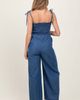 PinkBlush PinkBlush Chambray Shoulder Tie Smocked Jumpsuit - 3