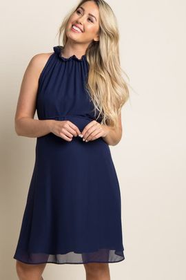 PinkBlush PinkBlush Chiffon High Neck Dress