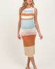 PinkBlush PinkBlush Colorblock Striped Knit Sleeveless Midi Dress - 1