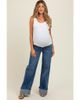 PinkBlush PinkBlush Cuffed Hem Baggy Wide Leg Maternity Jeans - 1