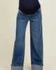PinkBlush PinkBlush Cuffed Hem Baggy Wide Leg Maternity Jeans - 3