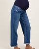 PinkBlush PinkBlush Cuffed Hem Wide Leg Cropped Maternity Jeans - 3
