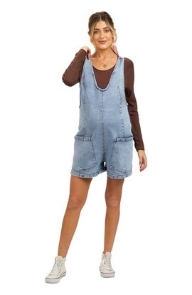 PinkBlush PinkBlush Denim Scoop Neck Short Overall