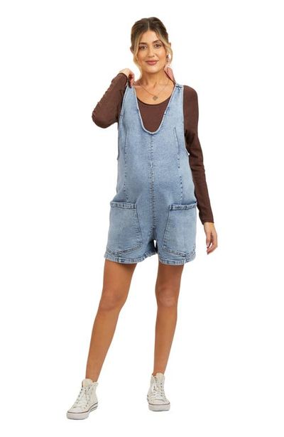 PinkBlush PinkBlush Denim Scoop Neck Short Overall