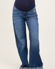 PinkBlush PinkBlush Distressed Cuffed Baggy Wide Leg Maternity Jeans - 1