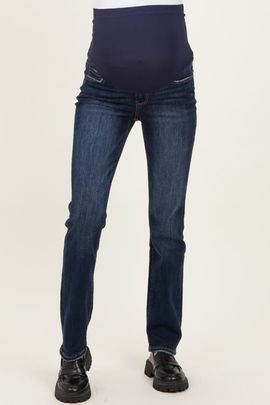 PinkBlush PinkBlush Distressed Hem Slim Straight Leg Maternity Jeans