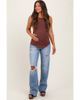 PinkBlush PinkBlush Distressed Open Knee Straight Leg Maternity Jeans - 1