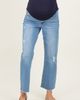 PinkBlush PinkBlush Distressed Raw Hem Cropped Straight Leg Maternity Jeans - 2