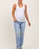 PinkBlush PinkBlush Distressed Ripped Knee Straight Leg Maternity Jeans - 1