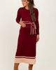PinkBlush PinkBlush Elegant Ribbed Midi Sweater Dress With Belt - 2