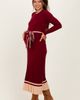 PinkBlush PinkBlush Elegant Ribbed Midi Sweater Dress With Belt - 3