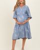 PinkBlush PinkBlush Embroidered Tiered Midi Shirt Dress - 1