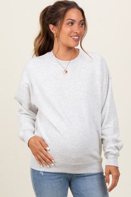 PinkBlush PinkBlush Fleece Crew Neck Relaxed Fit Sweatshirt