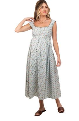 PinkBlush PinkBlush Floral Button Front Sleeveless Maxi Dress