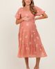 PinkBlush PinkBlush Floral Embroidered Chiffon Midi Dress - 1