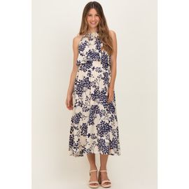PinkBlush PinkBlush Floral Flounce Halter Midi Dress