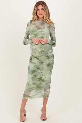 PinkBlush PinkBlush Floral Mesh Overlay Maxi Dress