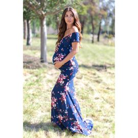 PinkBlush PinkBlush Floral Off Shoulder Wrap Maternity Photoshoot Gown/Dress