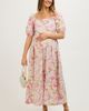 PinkBlush PinkBlush Floral Pleated Puff Sleeve Midi Dress - 2