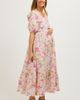 PinkBlush PinkBlush Floral Pleated Puff Sleeve Midi Dress - 3