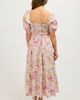 PinkBlush PinkBlush Floral Pleated Puff Sleeve Midi Dress - 4
