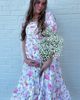 PinkBlush PinkBlush Floral Pleated Puff Sleeve Midi Dress - 5
