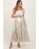 PinkBlush PinkBlush Floral Puff Sleeve Lace Trim Maxi Dress - 1