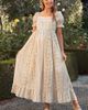 PinkBlush PinkBlush Floral Puff Sleeve Lace Trim Maxi Dress - 2
