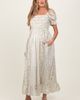 PinkBlush PinkBlush Floral Puff Sleeve Lace Trim Maxi Dress - 3