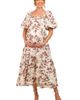 PinkBlush PinkBlush Floral Puff Sleeve Midi Dress - 3