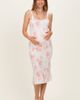PinkBlush PinkBlush Floral Shoulder Tie Fitted Midi Dress - 1