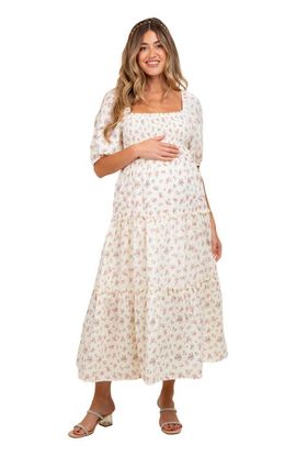PinkBlush PinkBlush Floral Smocked Ruffle Tiered Maxi Dress 