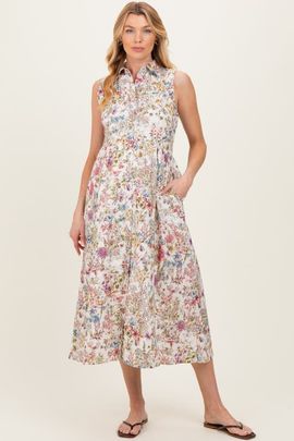 PinkBlush PinkBlush Garden Print Sleeveless Shirt Dress