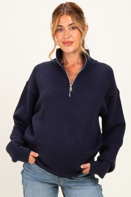 PinkBlush PinkBlush Half Zip Mock Neck Sweater
