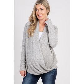 PinkBlush PinkBlush Knit Draped Wrap V-Neck Nursing Top