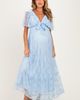 PinkBlush PinkBlush Lace Flutter Sleeve Tiered Maxi Dress - 1