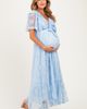 PinkBlush PinkBlush Lace Flutter Sleeve Tiered Maxi Dress - 2
