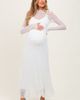 PinkBlush PinkBlush Lace Mock Neck Long Sleeve Maxi Dress - 2