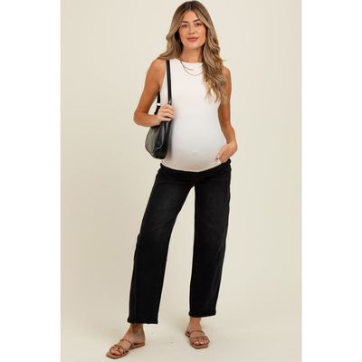 PinkBlush PinkBlush Lightly Distressed Panel Detail Maternity Barrel Jeans