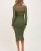 PinkBlush PinkBlush Mesh Overlay Fitted Midi Dress - 4