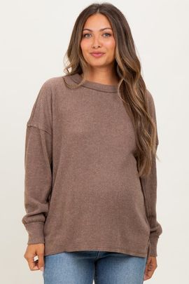 PinkBlush PinkBlush Mocha Long Sleeve Maternity Top 