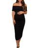 PinkBlush PinkBlush Off Shoulder Ruched Midi Dress - 1