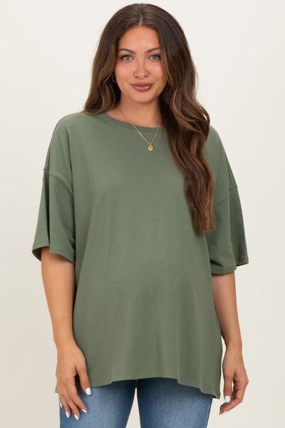 PinkBlush PinkBlush Olive Cotton Oversized Tee