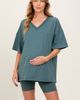 PinkBlush PinkBlush Olive Oversized V-Neck Biker Short Set - 2